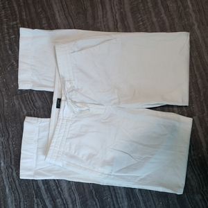 J. Crew white cotton straight leg drawstring waist pants size 4